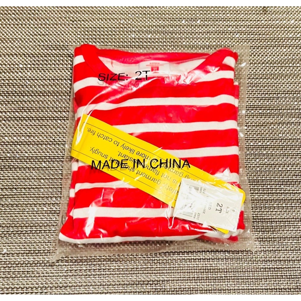 Sleepwear Toddler Pajama Set Red Stripe - Size 2T - Picture 2 of 2